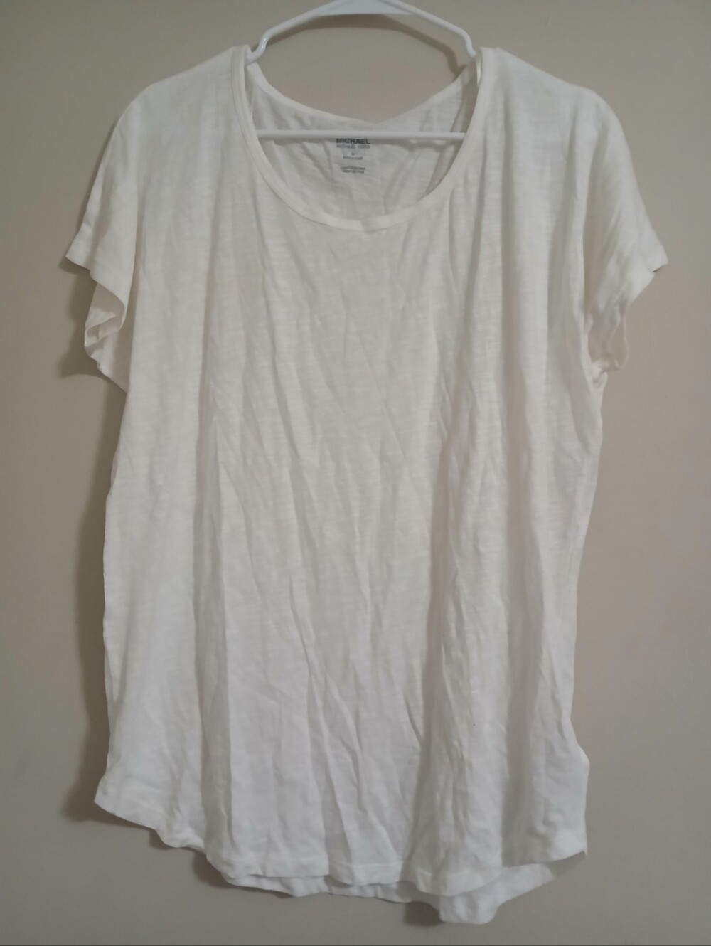 Nwt Michael Kors White Scoop Neck Short Sleeve Tee